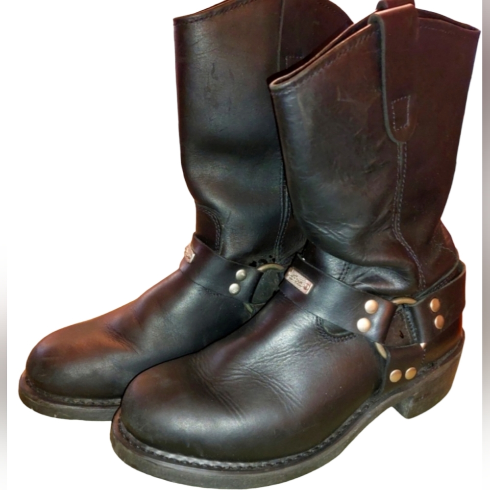 EasyRider Black Leather Tall Harness Motorcycle Biker/Engineer Boots Mens 9